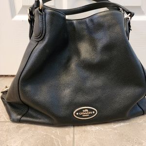 Coach Black Pebbled Leather Edie Bag